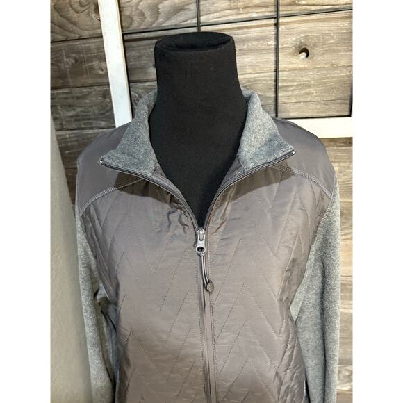 Style & Co gray quilted fleece jacket full zip NEW women's size large - Picture 4 of 9